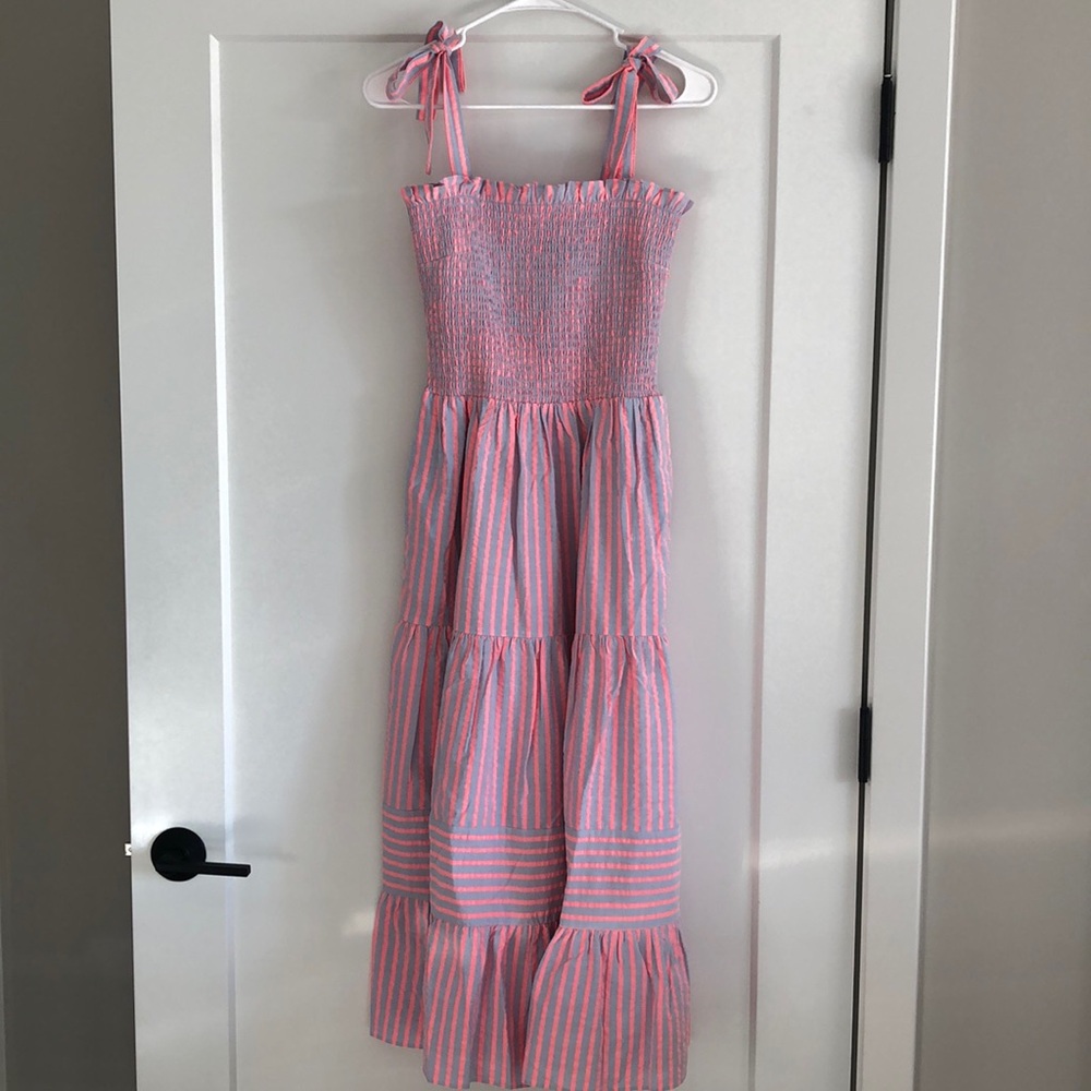 Draper James Seersucker stripe midi dress